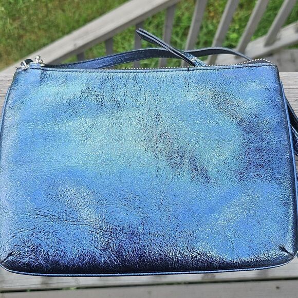 Brighton Metallic Blue Crossbody Bag - Picture 3 of 8